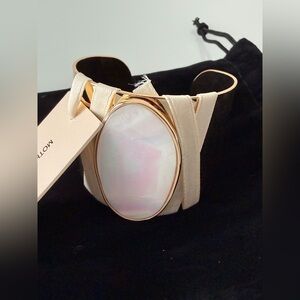 Camila Coelho Gold Mother of Pearl Cuff Bracelet